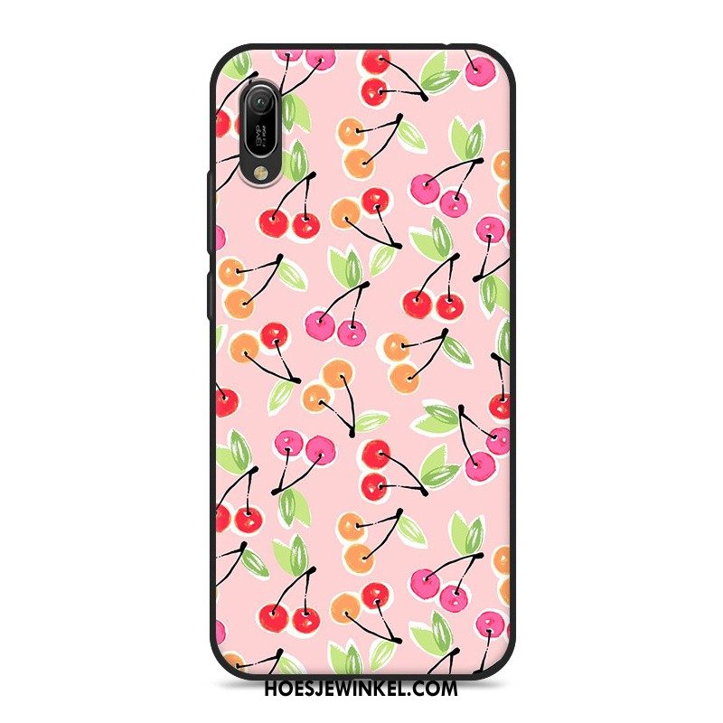 Huawei Y6 2019 Hoesje Spotprent Hoes Zacht, Huawei Y6 2019 Hoesje Roze Mobiele Telefoon