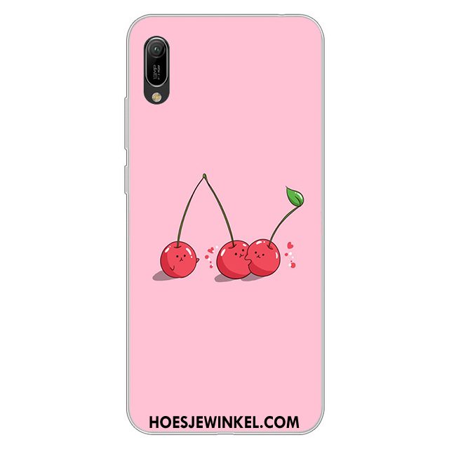 Huawei Y6 2019 Hoesje Wit Spotprent Hoes, Huawei Y6 2019 Hoesje Mobiele Telefoon Zacht