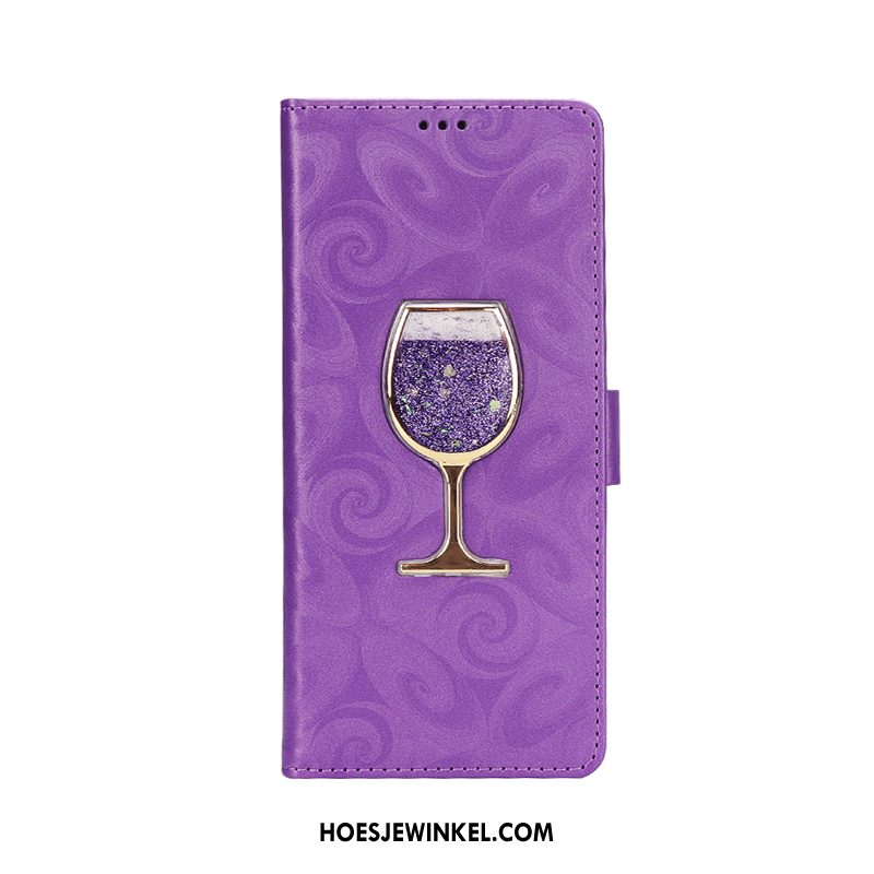 Huawei Y6 Pro 2017 Hoesje Purper Anti-fall Folio, Huawei Y6 Pro 2017 Hoesje Roze Bescherming