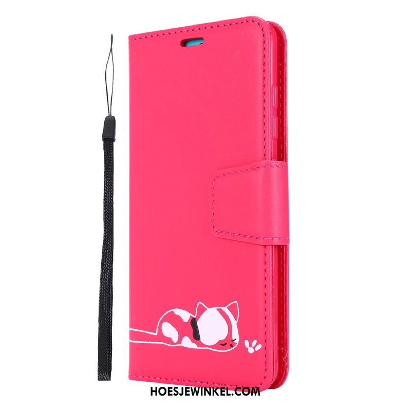 Huawei Y6s Hoesje Portemonnee Rood Vouw, Huawei Y6s Hoesje Folio Mobiele Telefoon