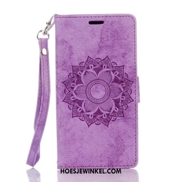 Huawei Y7 2018 Hoesje Anti-fall Purper Hoes, Huawei Y7 2018 Hoesje Mobiele Telefoon Folio