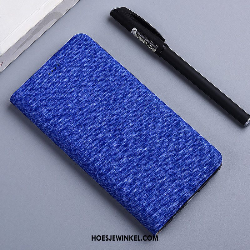 Huawei Y7 2018 Hoesje Anti-fall Siliconen Folio, Huawei Y7 2018 Hoesje Bescherming Blauw