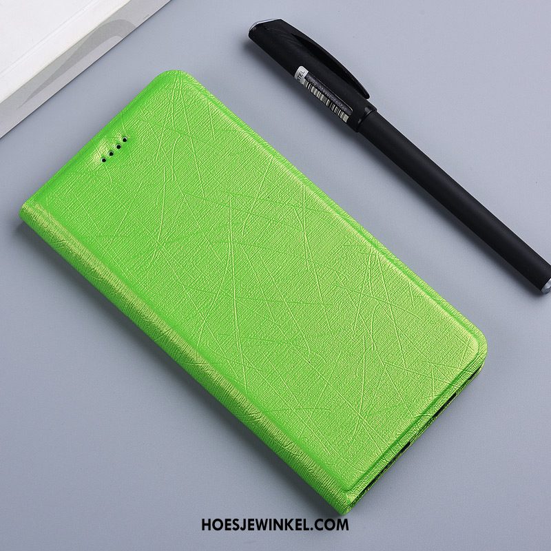 Huawei Y7 2018 Hoesje Folio Mobiele Telefoon Leren Etui, Huawei Y7 2018 Hoesje Zijde Siliconen