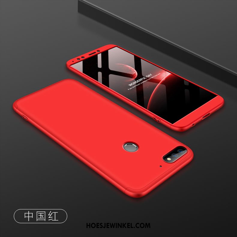 Huawei Y7 2018 Hoesje Hoes Anti-fall All Inclusive, Huawei Y7 2018 Hoesje Rood Hard