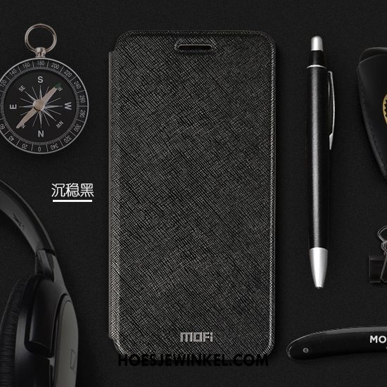 Huawei Y7 2018 Hoesje Leren Etui Clamshell Anti-fall, Huawei Y7 2018 Hoesje Hoes Siliconen