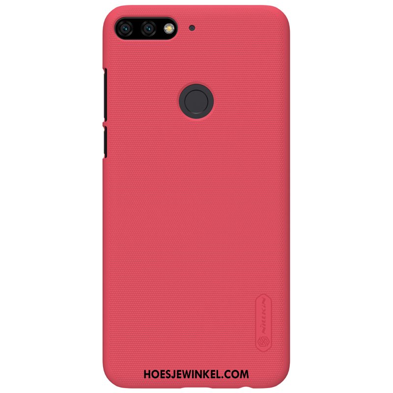 Huawei Y7 2018 Hoesje Schrobben Skärmskydd Anti-fall, Huawei Y7 2018 Hoesje Bescherming Rood