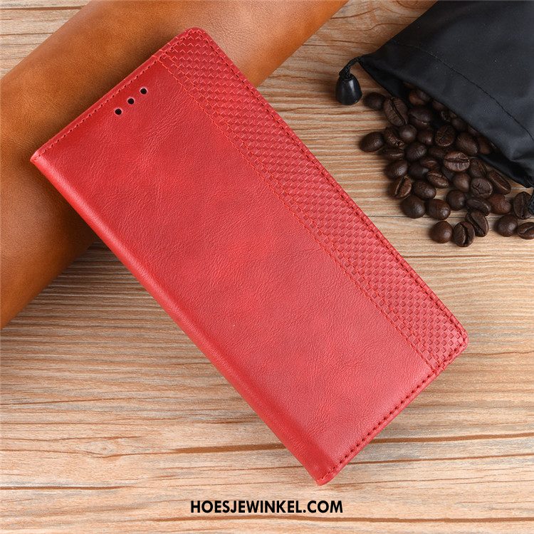 Huawei Y7 2019 Hoesje Anti-fall Kaart Portemonnee, Huawei Y7 2019 Hoesje Hoes Rood