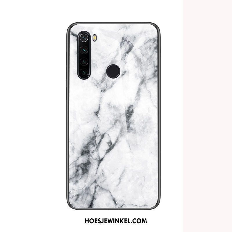 Iaomi Redmi Note 8t Hoesje Glas Wit Bescherming, Iaomi Redmi Note 8t Hoesje Tempereren Rood Beige