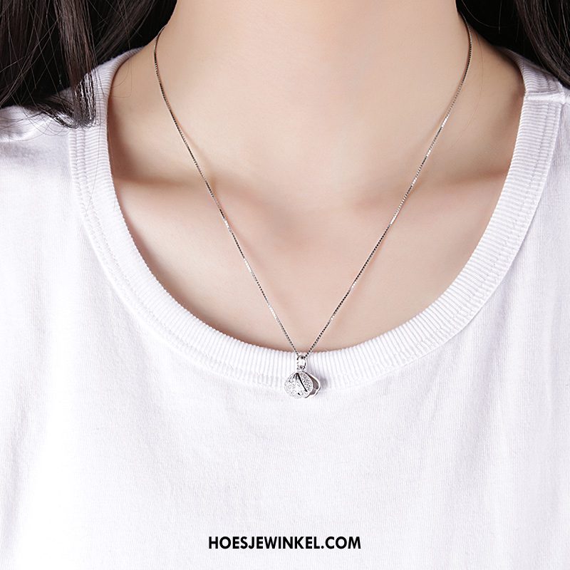 Kettingen Dames Hanger Eenvoudig Dame, Kettingen Zuiver Parel Silber