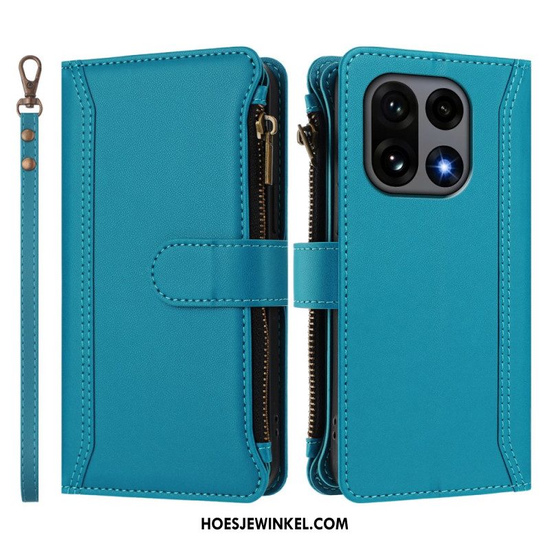 Leren Hoesje Oneplus 15 Portemonnee Met 9 Kaartsleuven En Riempje Bescherming Hoesje