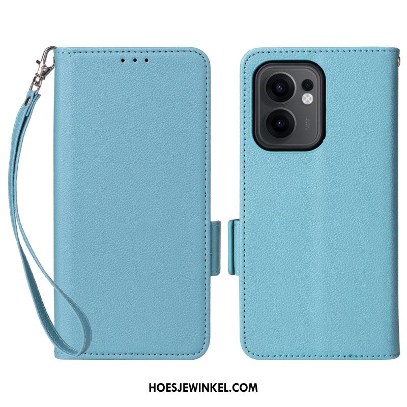 Leren Hoesje Oppo Reno 13f 4g / 5g / 13 Fs 5g Lychee Imitatieleer Koord Bescherming Hoesje