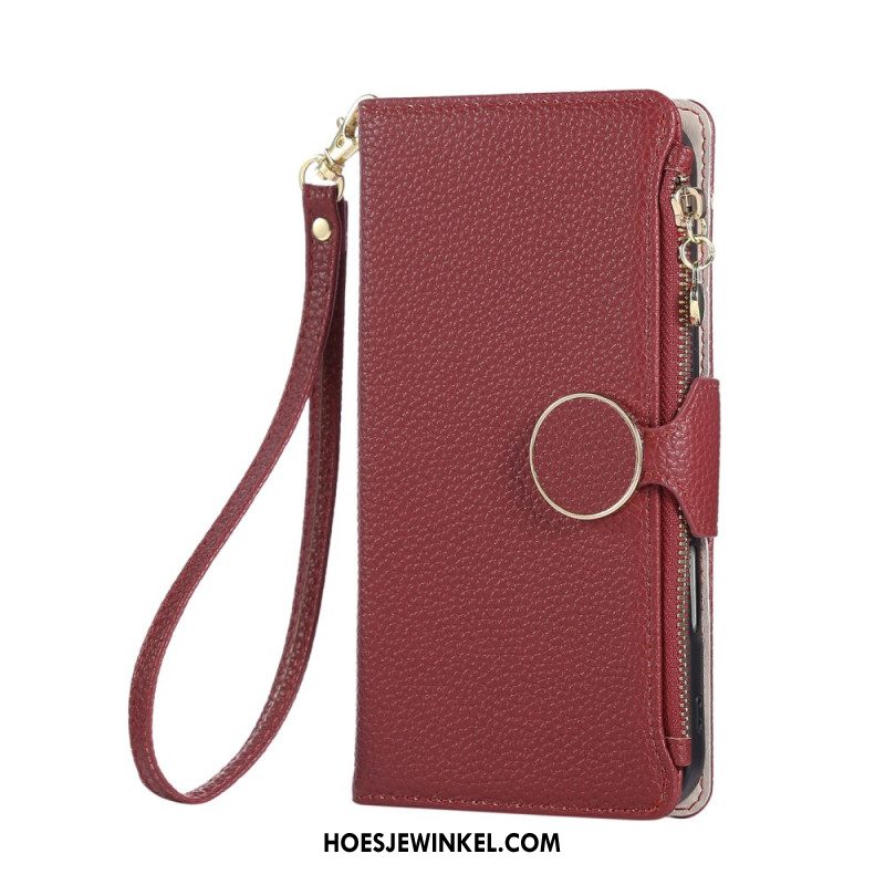 Leren Hoesje Oppo Reno 14 5g Portemonnee Met Rits Bescherming Hoesje