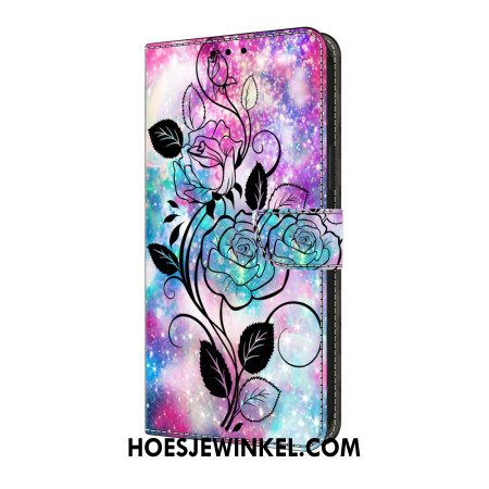 Leren Hoesje Samsung Galaxy A17 4g / 5g Bloemenschets