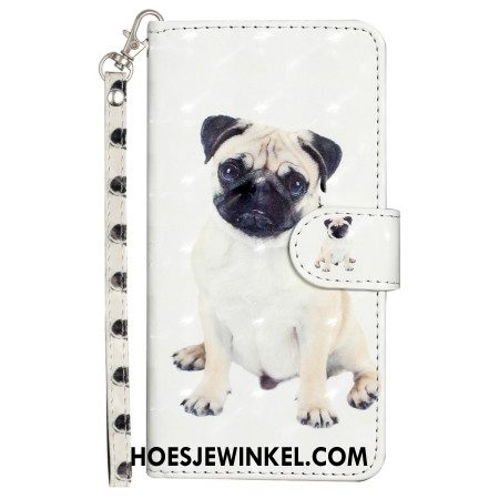 Leren Hoesje Samsung Galaxy S25 Fe Hond Met Koord Bescherming Hoesje