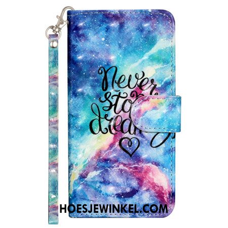 Leren Hoesje Samsung Galaxy S25 Fe Never Stop Dreaming Met Koord Bescherming Hoesje