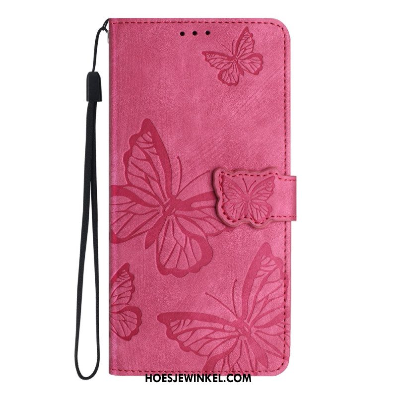 Leren Hoesje Samsung Galaxy S25 Fe Vlinder Suède-effect Bescherming Hoesje