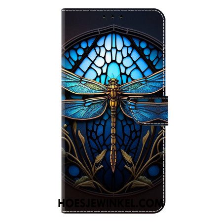 Leren Hoesje Samsung Galaxy S25 Plus 5g Blauwe Libelle Bescherming Hoesje