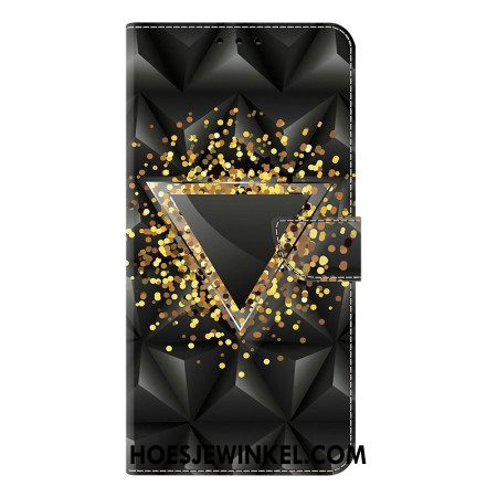 Leren Hoesje Samsung Galaxy S25 Plus 5g Gouden Driehoek Bescherming Hoesje