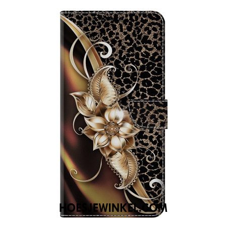 Leren Hoesje Samsung Galaxy S25 Plus 5g Metallic Bloemen Bescherming Hoesje