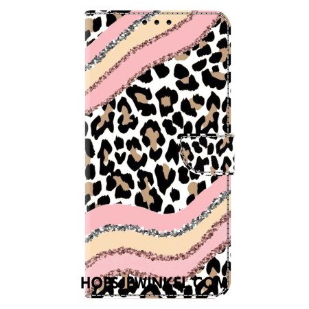 Leren Hoesje Samsung Galaxy S26 Plus Gestreept Luipaardpatroon