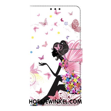 Leren Hoesje Samsung Galaxy S26 Plus Vlindervrouw Bescherming Hoesje