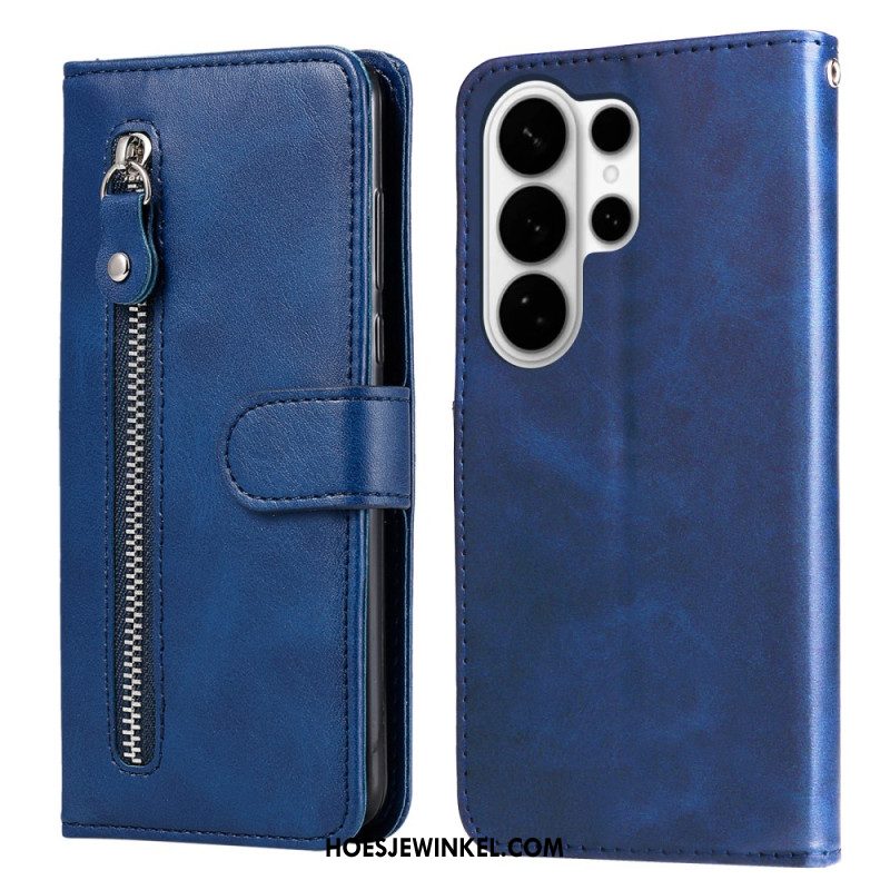 Leren Hoesje Samsung Galaxy S26 Ultra Vak Met Rits Bescherming Hoesje