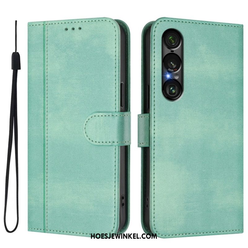 Leren Hoesje Sony Xperia 1 Vii Retro Design Bescherming Hoesje