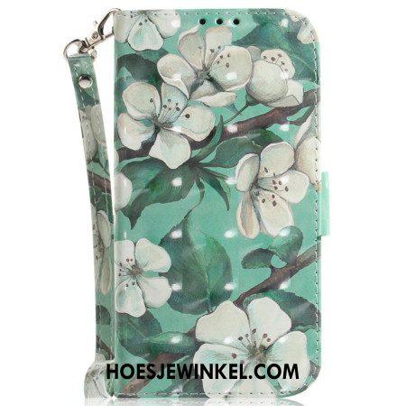 Leren Hoesje Sony Xperia 10 Vii Aquarelbloemen Bescherming Hoesje