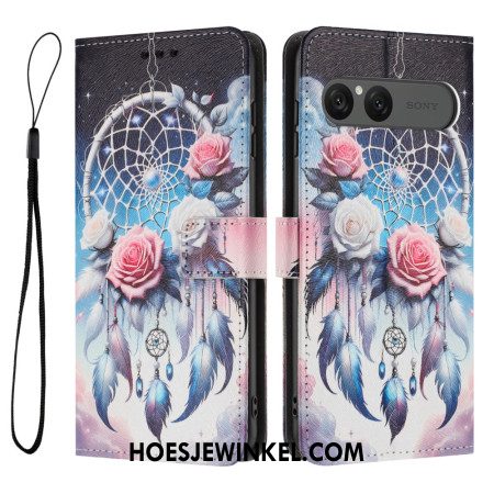 Leren Hoesje Sony Xperia 10 Vii Bloemen Dromenvanger