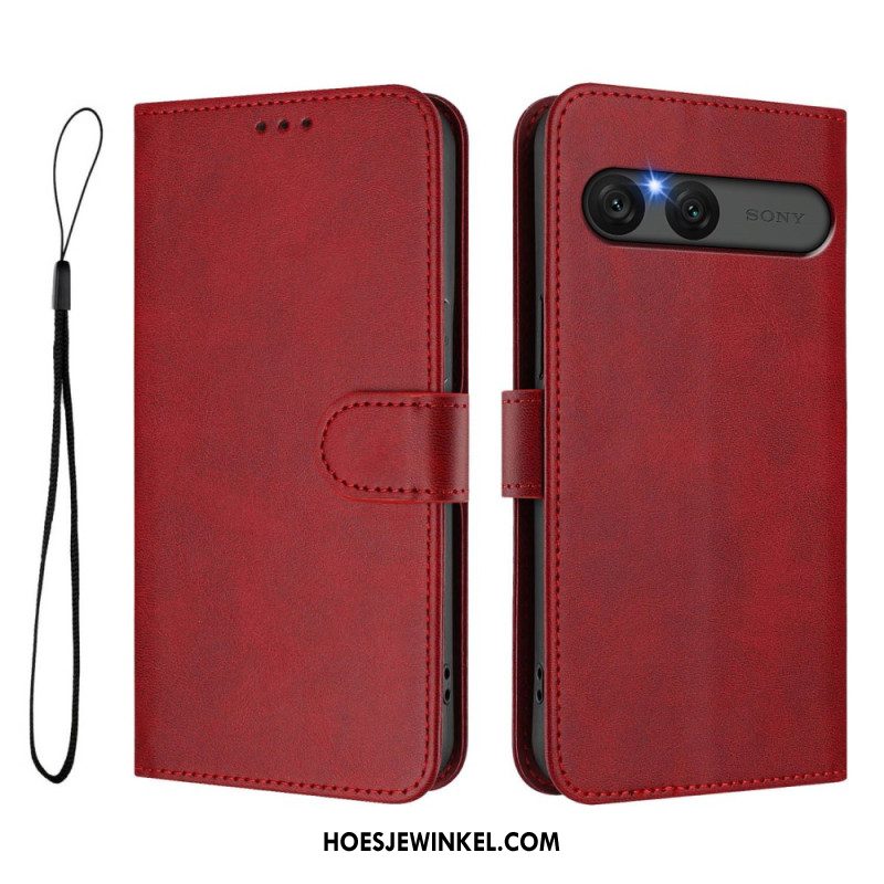 Leren Hoesje Sony Xperia 10 Vii Leer-effect Bescherming Hoesje