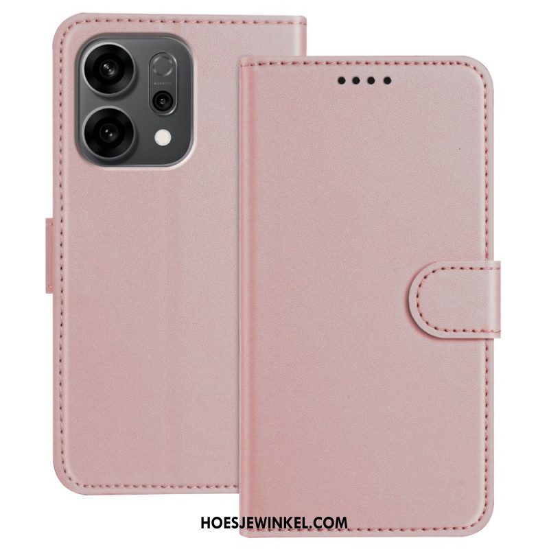 Leren Hoesje Voor Oppo Reno 14 5g Stiksels