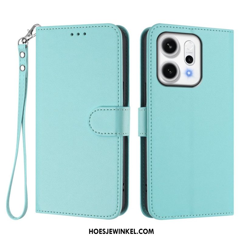 Leren Hoesje Voor Oppo Reno 14 Pro 5g Portemonnee Met Bandje