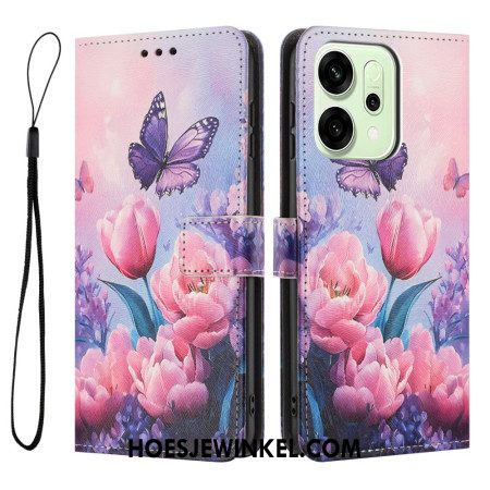 Leren Hoesje Voor Oppo Reno 14f 5g Floralie
