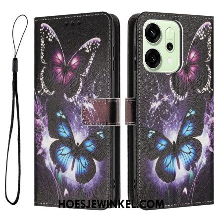 Leren Hoesje Voor Oppo Reno 14f 5g Vlinders