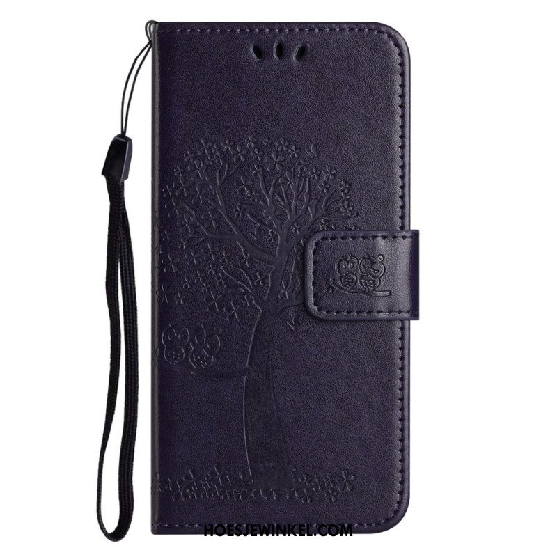 Leren Hoesje Voor Samsung Galaxy A17 4g / 5g Boom En Uilen