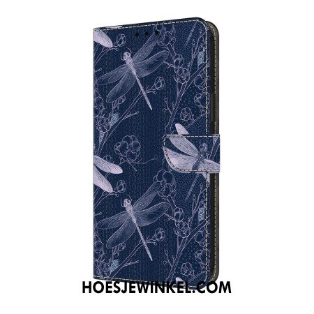 Leren Hoesje Voor Samsung Galaxy A17 4g / 5g Libellenpatroon