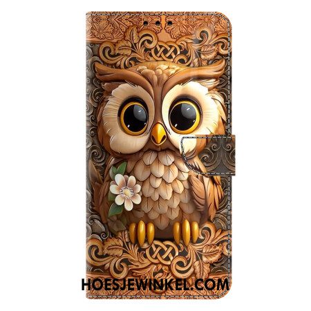 Leren Hoesje Voor Samsung Galaxy S25 Plus 5g Kleine Uil