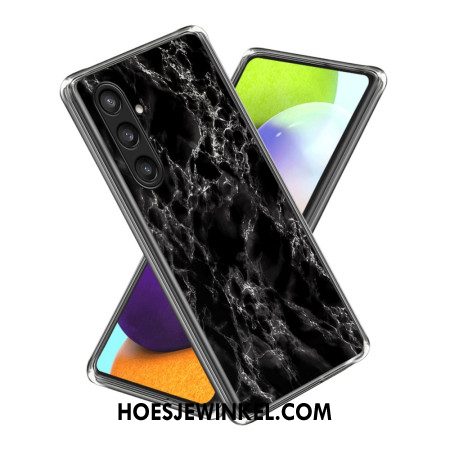 Leren Hoesje Voor Samsung Galaxy S25 Plus 5g Zwart Marmer