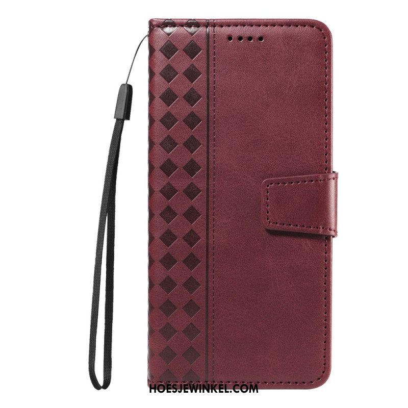 Leren Hoesje Voor Samsung Galaxy S26 Diamantpatroon