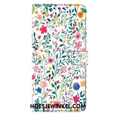 Leren Hoesje Voor Samsung Galaxy S26 Plus Klein Bloembed