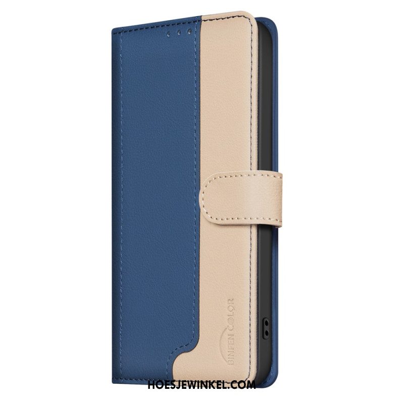 Leren Hoesje Voor Samsung Galaxy S26 Ultra Tweekleurige Binfen Kleur