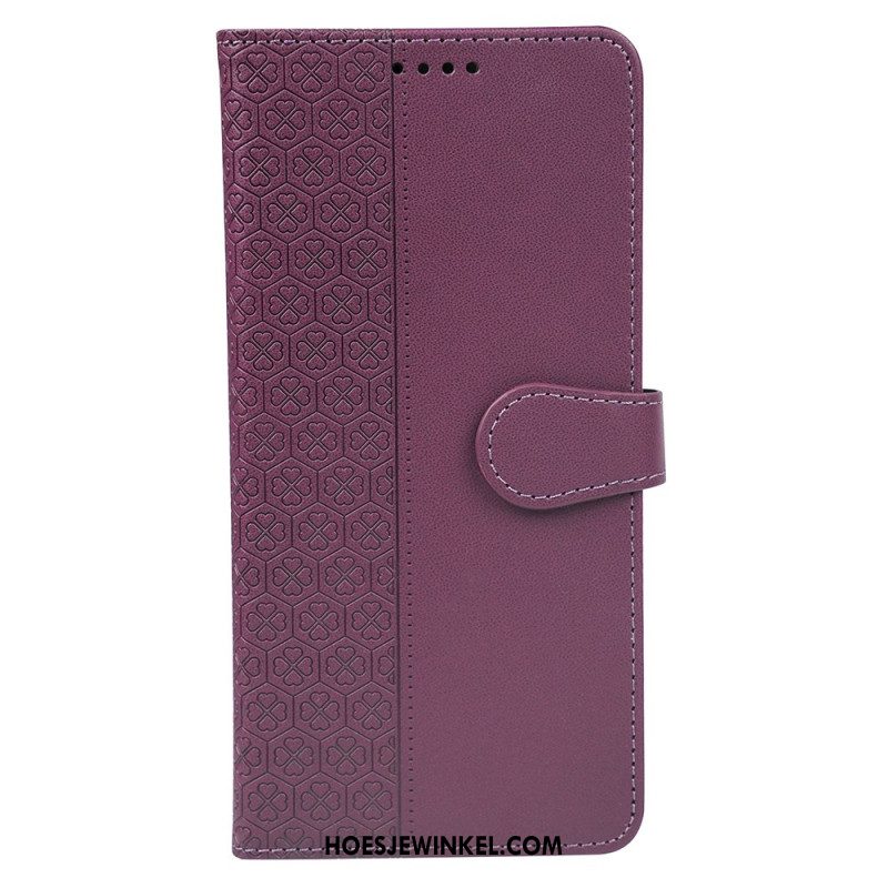 Leren Hoesje Voor Samsung Galaxy S26 Vierblad Klavertjes