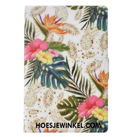 Leren Hoesje Voor Samsung Galaxy Tab S11 Gouden Ananas