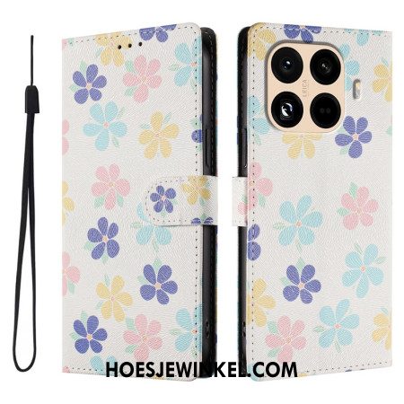 Leren Hoesje Voor Xiaomi 15t Pro Kleine Bloemen