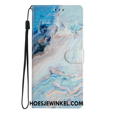 Leren Hoesje Voor Xiaomi 17 Marmerblauw