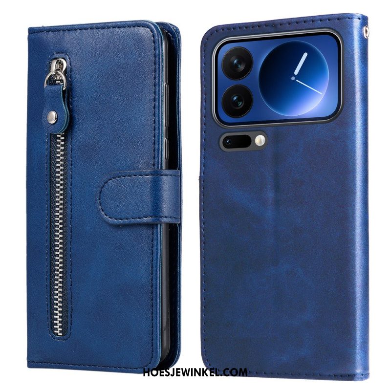 Leren Hoesje Voor Xiaomi 17 Pro Vak Met Ritssluiting