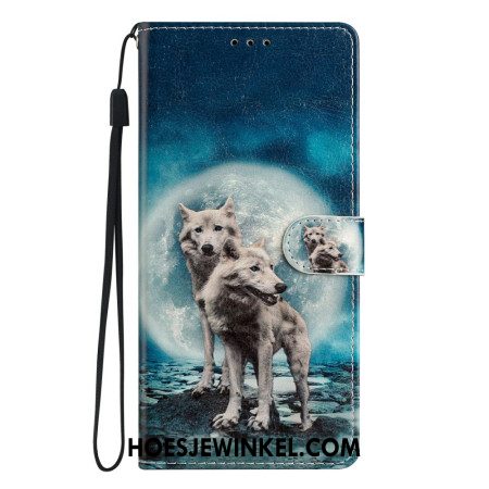 Leren Hoesje Voor Xiaomi 17 Twee Wolven