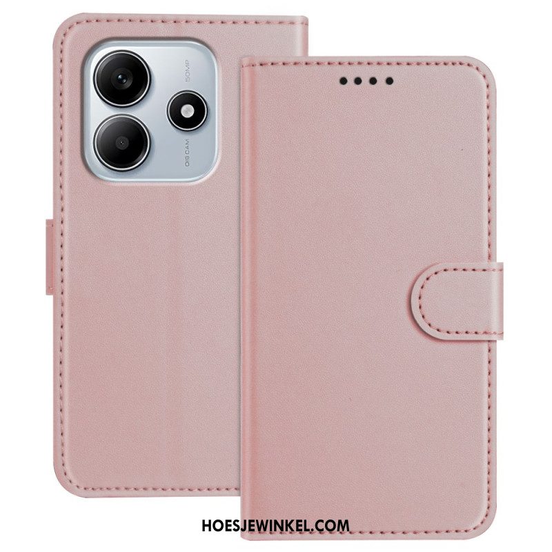 Leren Hoesje Voor Xiaomi Redmi Note 14 4g Bandje Van Imitatieleer