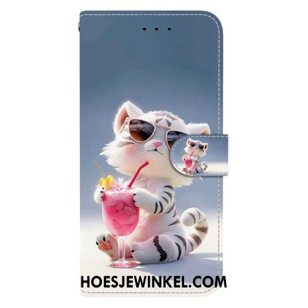 Leren Hoesje Voor Xiaomi Redmi Note 14s Tijgerprint