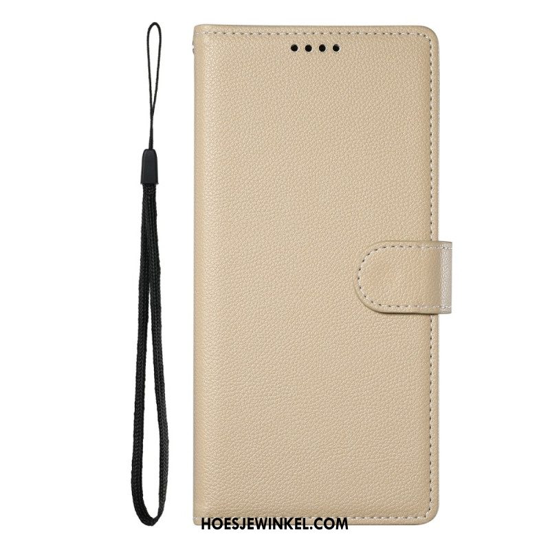 Leren Hoesje Voor Xiaomi Redmi Note 15 Pro 5g Effen Kunstleer